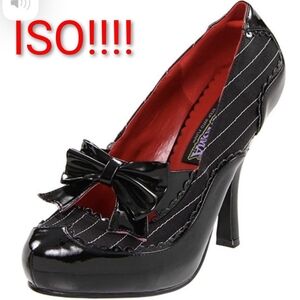 Funtasma Black Heels with Bow Accent